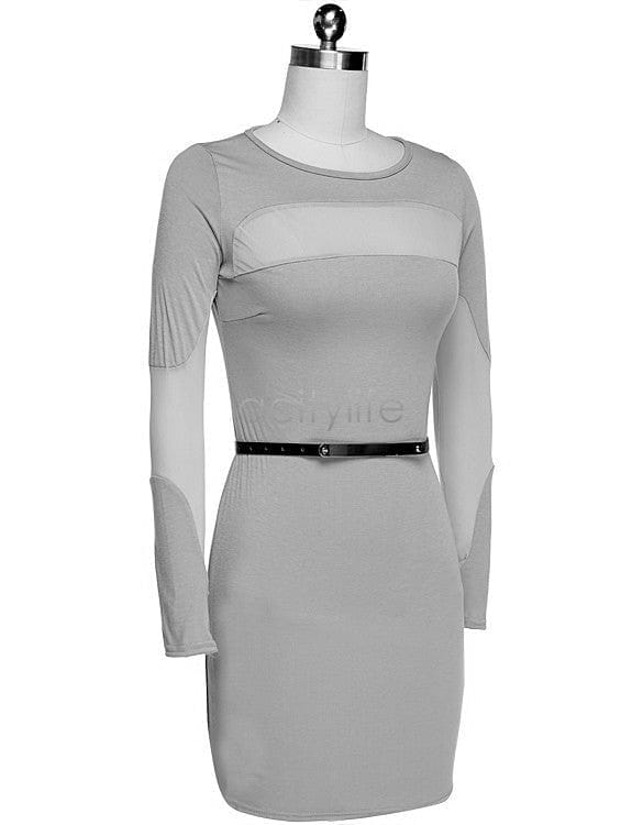 patterned bodycon midi dress Bodycon Dress with Black and White Wave Pattern