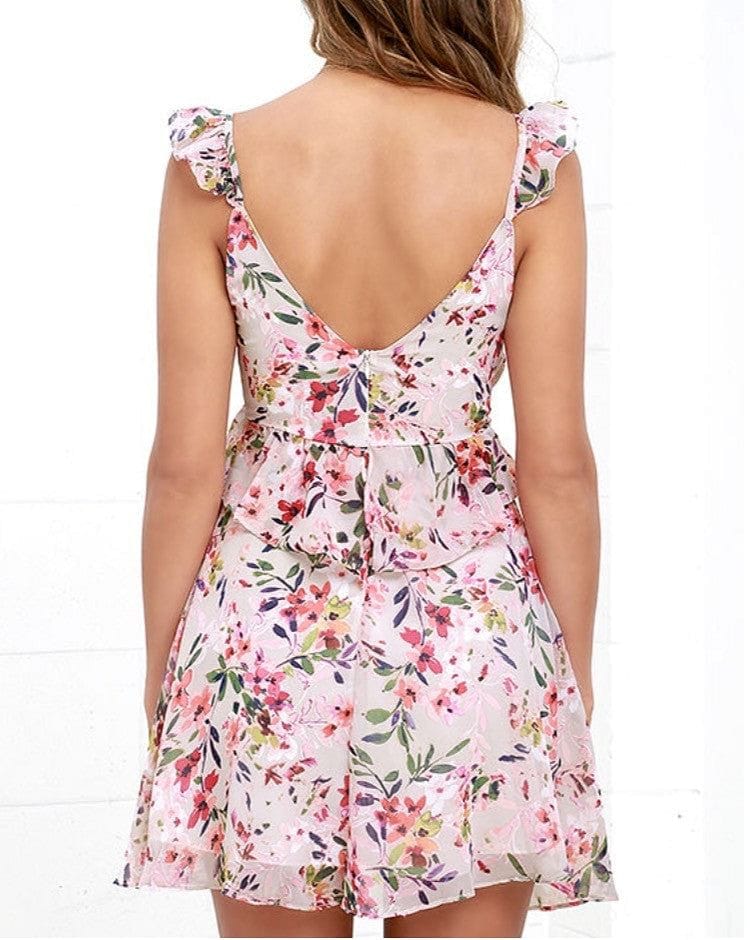 Pink Floral Print Empire Waist Dresss  RCDCessentials