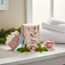 Frosted Peppermint ~ Handmade Cold Process Goat's Milk Bar Soap.