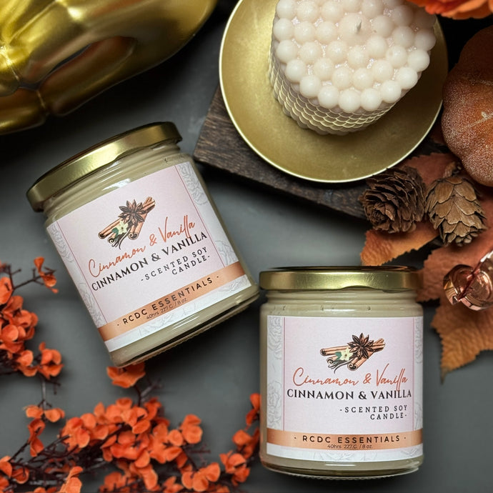 Vanilla & Cinnamon ~ Natural Hand Poured Soy Candle