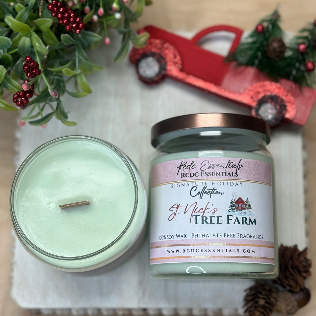 St. Nick's Tree Farm ~ Natural Hand Poured Soy Candle Lg. Jar