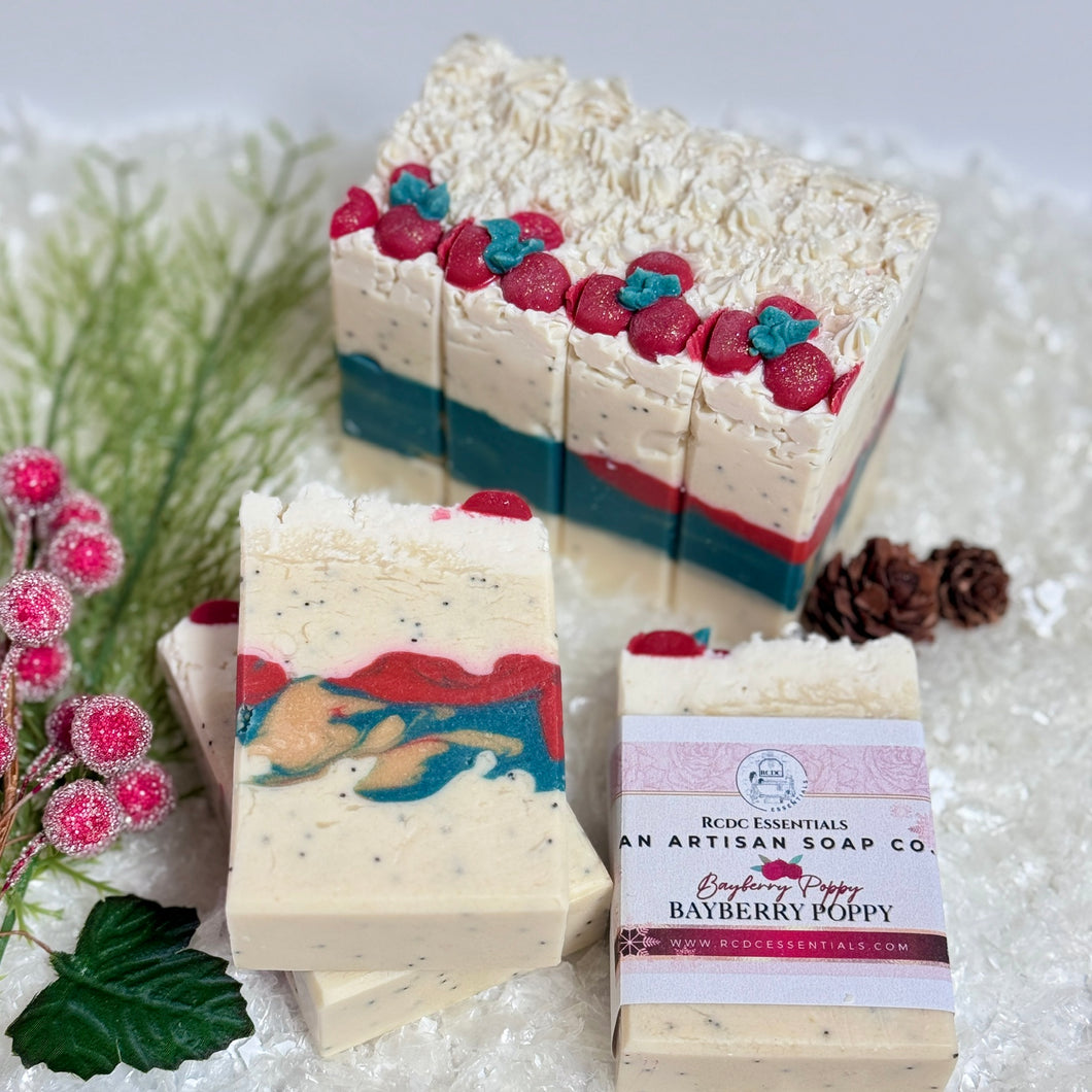 Bayberry & Poppy ~ Handmade Cold Process Goat's Milk Bar Soap