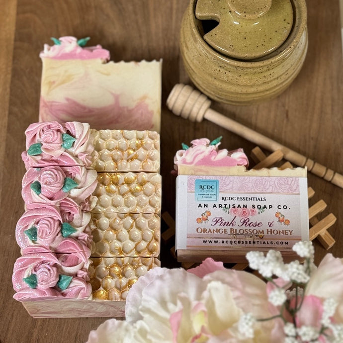 Pink Rose & Orange Blossom Honey  ~ Natural Handmade Cold Process Soap