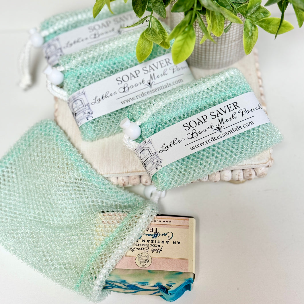 Soap Saver~ Lather Boost Gentle Exfoliating Mesh Pouch