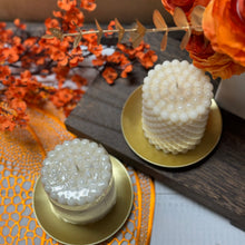 For Only A Fortnight ~ Aesthetic Bubble Pillar Soy Candle/Round Golden Plate