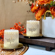 Champagne Problems ~ Aesthetic Bubble Pillar Soy Candle/Round Golden Plate