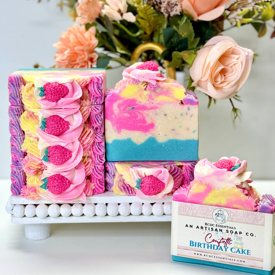 Confetti Birthday Cake ~  Handmade Cold Process Milk Bar Soap