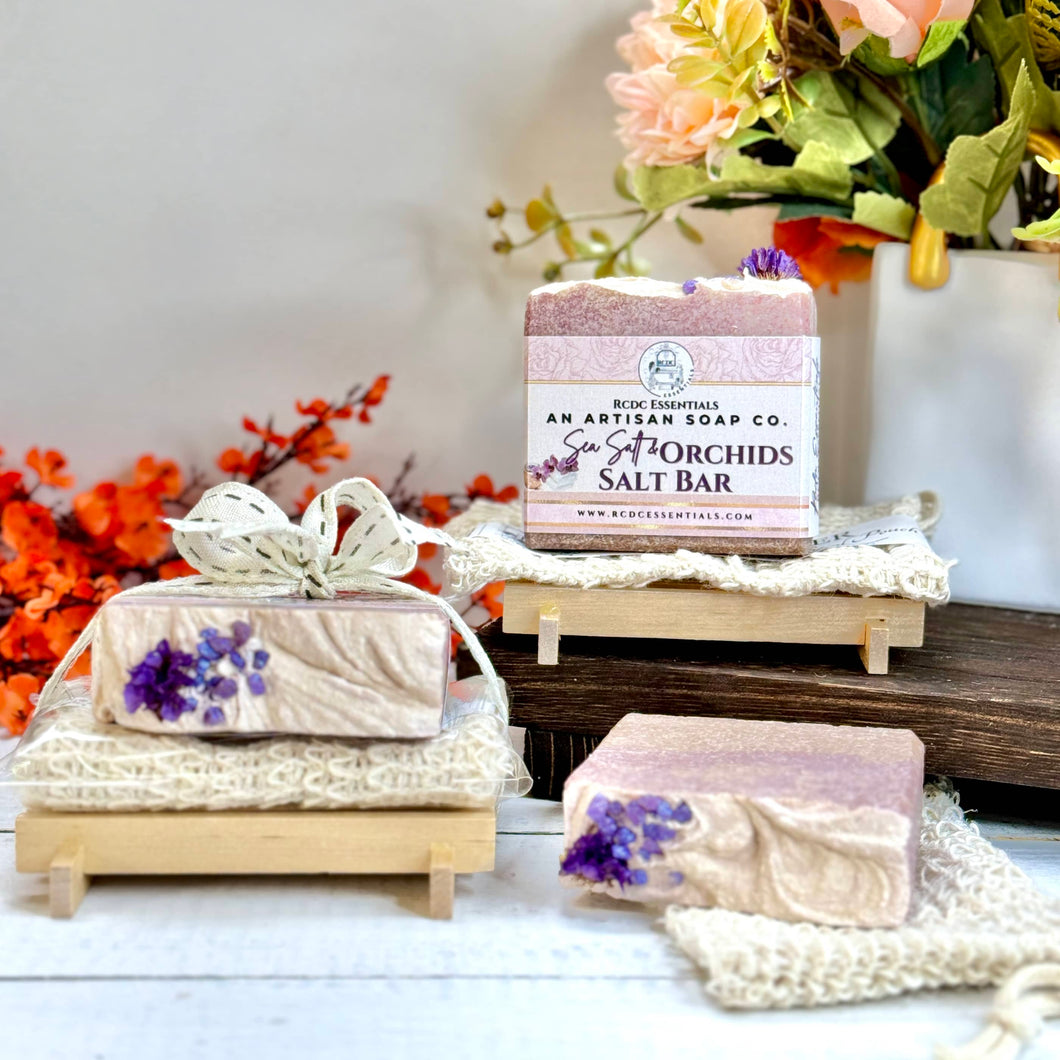 Sea Salt & Orchids ~ Luxury Sea Salt Spa Bar Travel Kit Combo