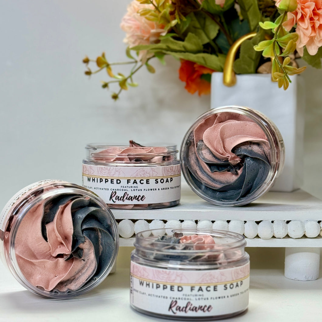 Radiance Rose Clay & Charcoal Face Detox Whipped Soap