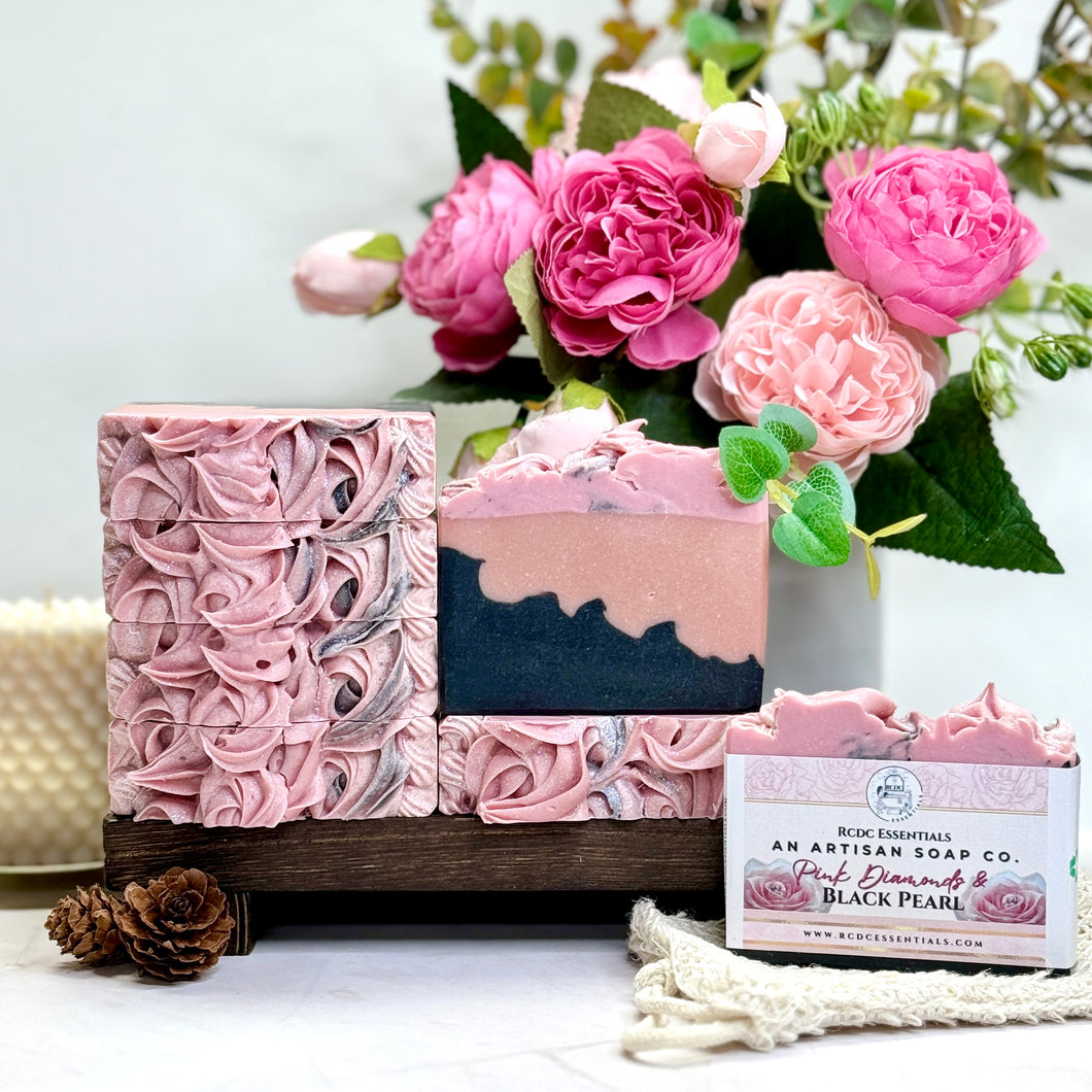 Pink Diamonds & Black Pearl ~ Natural Handmade Cold Process Soap