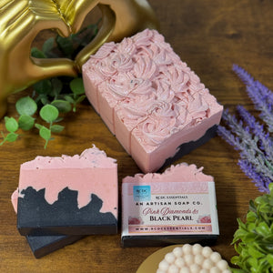 Pink Diamonds & Black Pearl ~ Natural Handmade Cold Process Soap