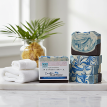 Jabón en barra de leche de cabra elaborado a mano con proceso en frío de madera de teca caribeña (para él)