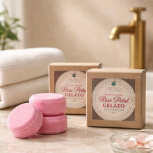 Handmade Rose Petal Gelato solid shampoo bars moisturizing floral scented shampoo bars with window box packaging