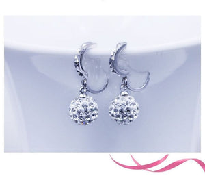 Pure silver full rhinestone ear buckle earrings fashion earring anti-allergic