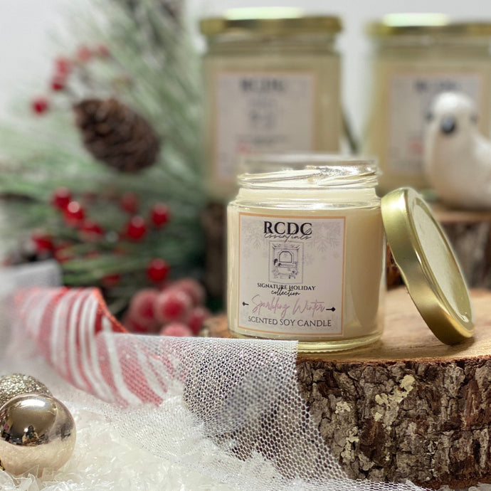 Sparkling Winter ~ Natural Hand Poured Soy Candle Sm Glass Jar