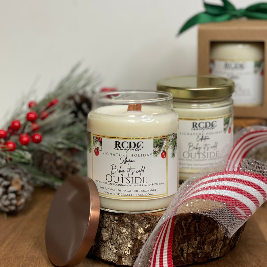 Baby It's Cold Outside ~ Natural Hand Poured Soy Candle Lg. Jar