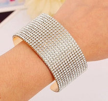 Chic Crystalized Wide Cuff Open Bracelet