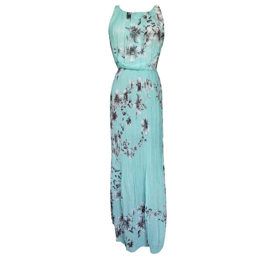 Floral Print Pleated Chiffon Maxi Dress – RCDCessentials
