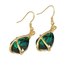 Emerald Green Crystal Drop Pendant & Earring Set