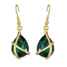 Emerald Green Crystal Drop Pendant & Earring Set
