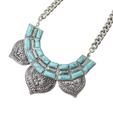 Antique Ethnic Style Multilayer Necklace with Turquoise Collar