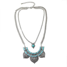 Antique Ethnic Style Multilayer Necklace with Turquoise Collar