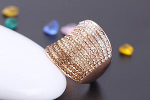 Pavé Tri Color Austrian Crystal Ring
