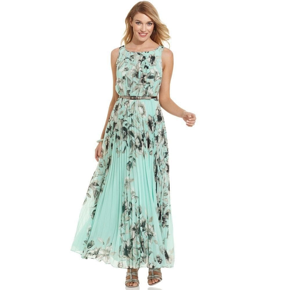 Floral Print Pleated Chiffon Maxi Dress – RCDCessentials