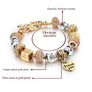 Austrian Crystal Frienfship Charm Bracelet