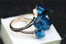 Blue Topaz Crystal Cz Cocktail Ring