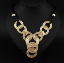 Black Leather Circle Weave Chain