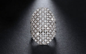 Lexi Pave Platinum Plated Cocktail Ring