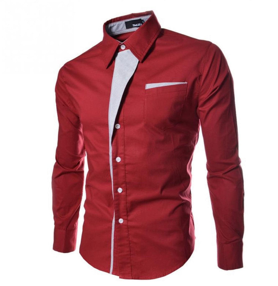 Men's Casual Slim Fit Stripe Lapel Long-Sleeve Shirts – RCDCessentials