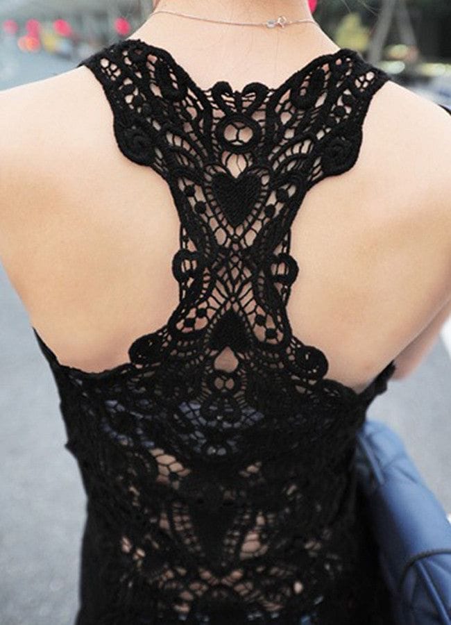 Crochet back top tank top