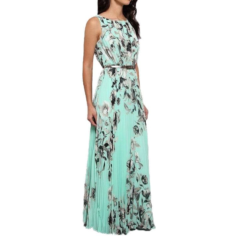 Floral Print Pleated Chiffon Maxi Dress – RCDCessentials